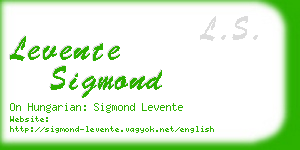 levente sigmond business card